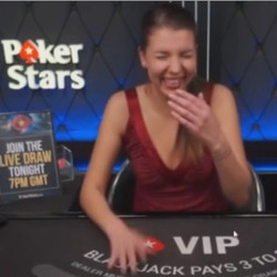 Crise de fous rires avec un croupier en direct