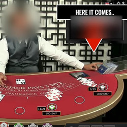 Arnaque a une table de live blackjack d'un casino en direct