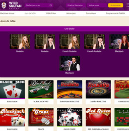 Wild Sultan Casino sur Croupiers en Direct