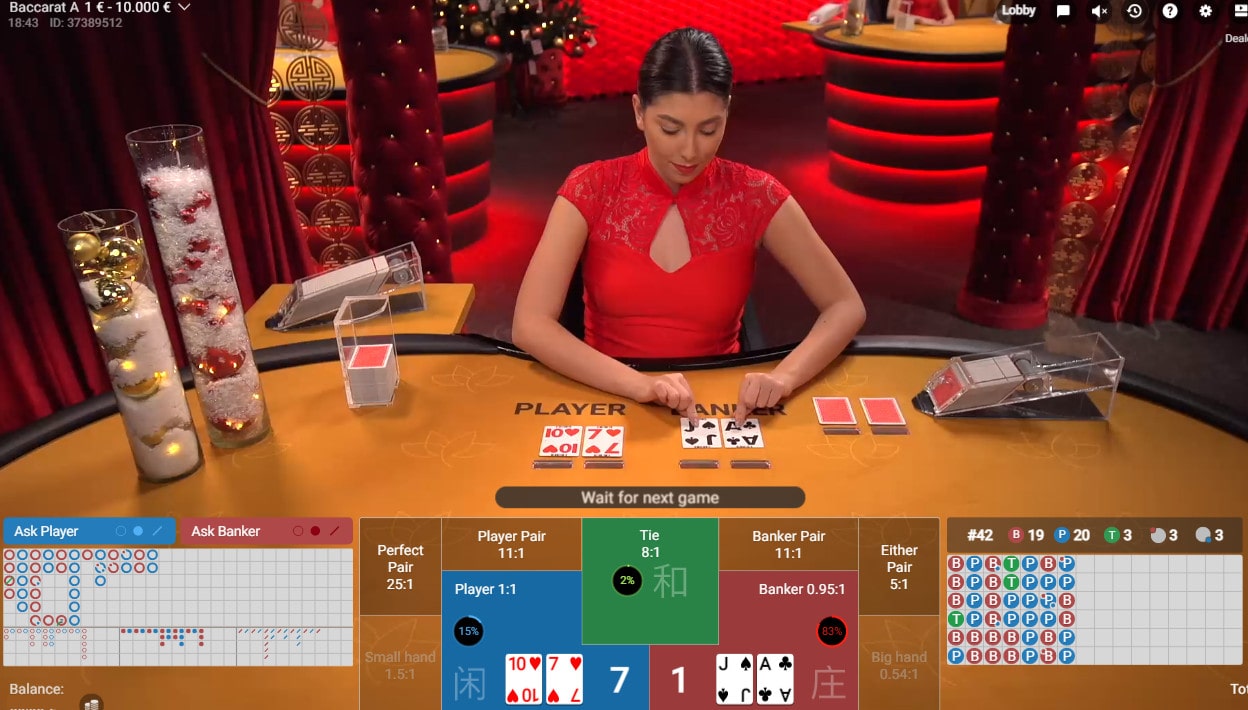 Table de baccarat en ligne de Pragmatic Play Live Casino