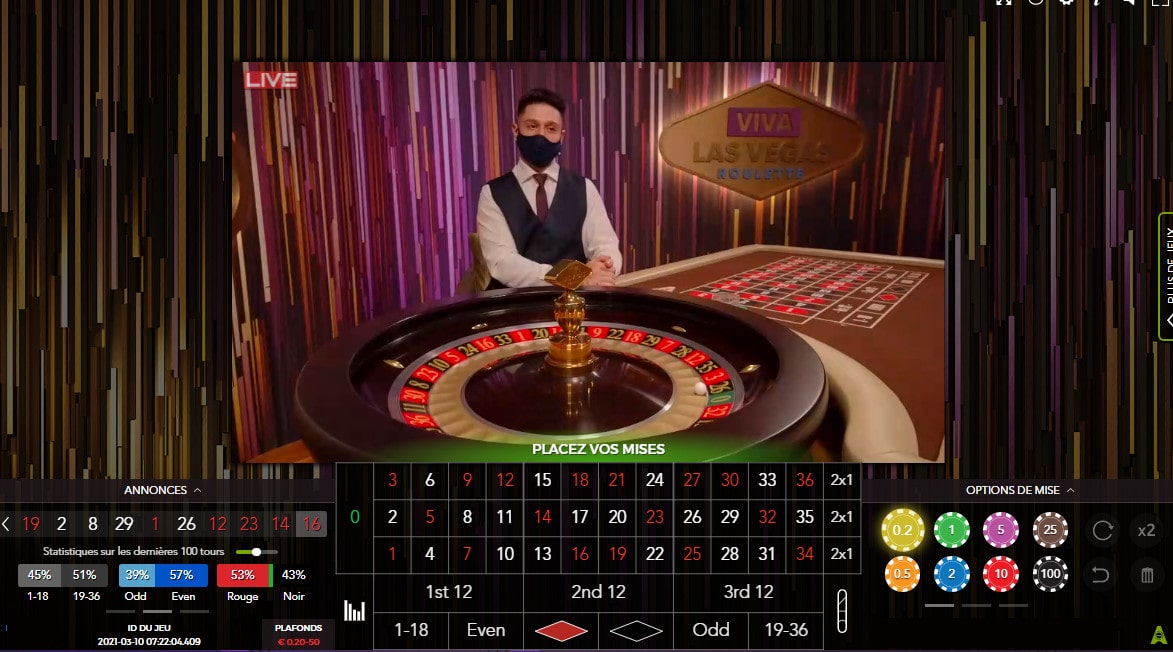 Roulette Viva Las Vegas d'Authentic Gaming ouverte 24/7