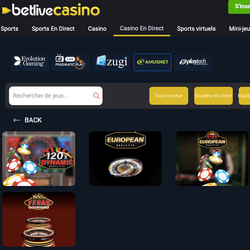 BetLiveCasino équipé des jeux d'Amusnet Live