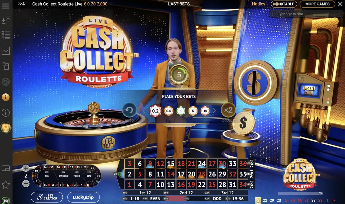 Croupier du jeu en live Cash Collect Roulette