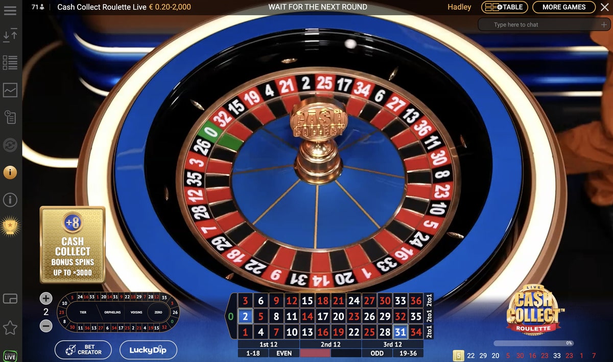 Cylindre de la Cash Collect Roulette