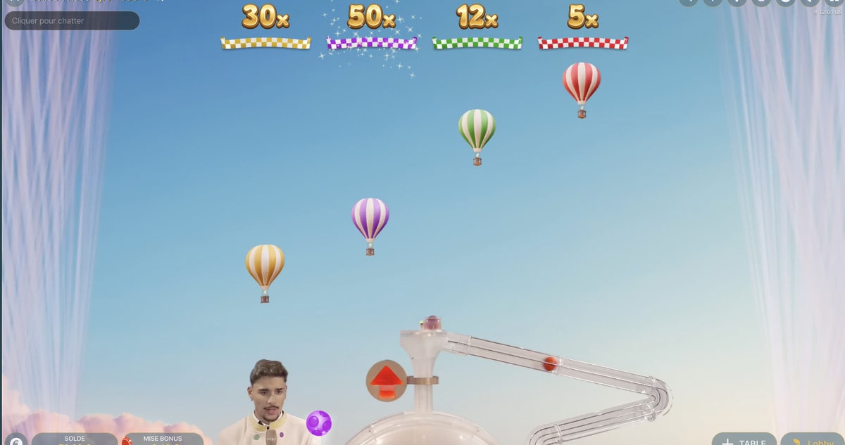 Montgolfieres sur le jeu en live Ballon Race