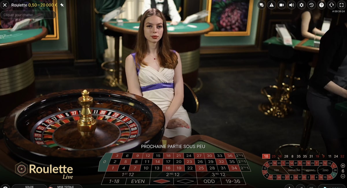 Croupier dans un studio de roulette