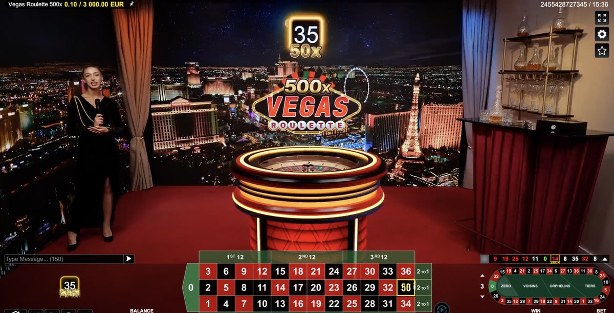 Multiplicateur de Gains sur Roulette Vegas 500X