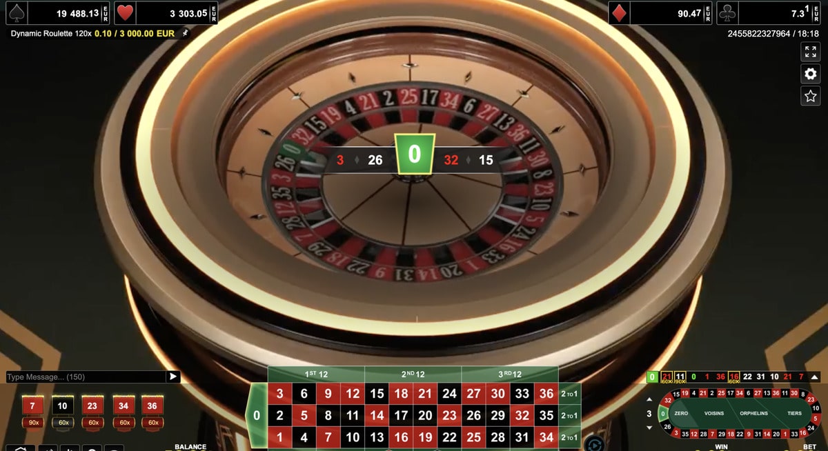 Numero gagnant Dynamic Roulette