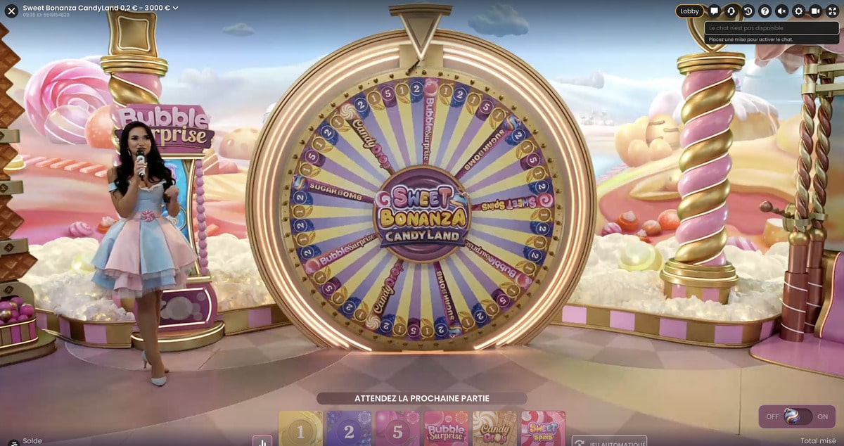 Roue du Hasard Sweet Bonanza Candyland