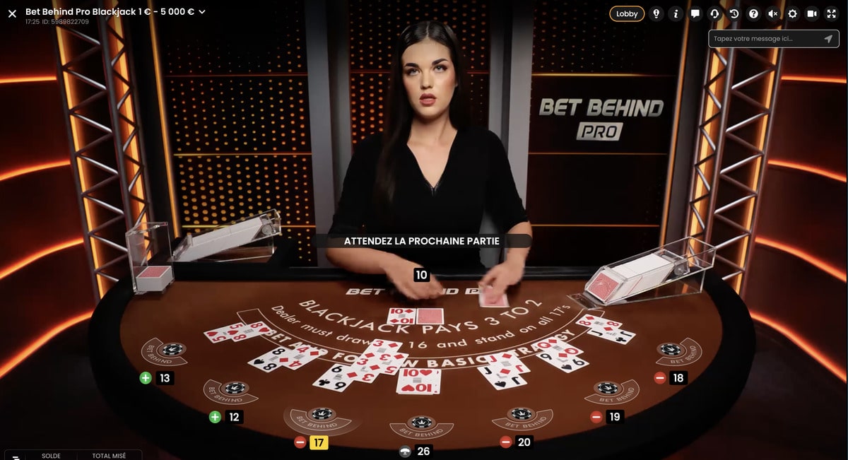 Studio Bet Behind Pro Blackjack