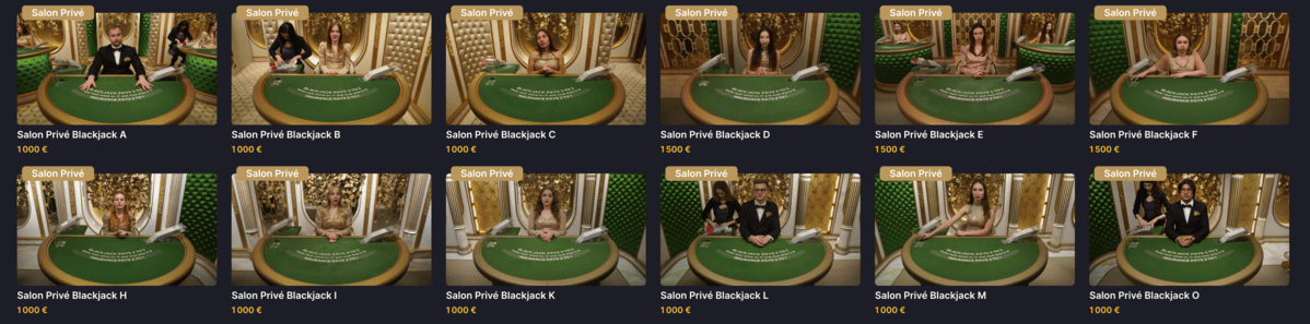 Blackjack Privé Pour Joueurs VIP