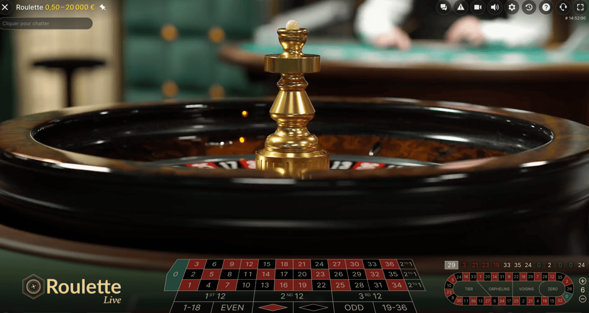 Vue Frontale Roulette Casino