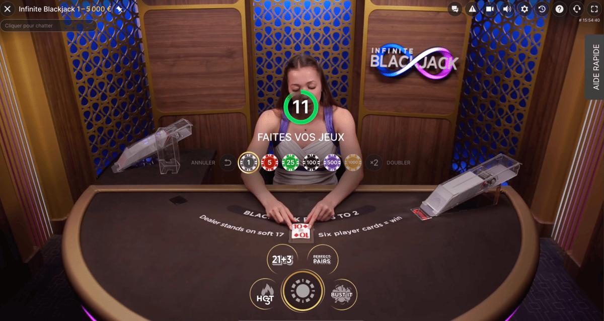 Mises sur Infinite Blackjack