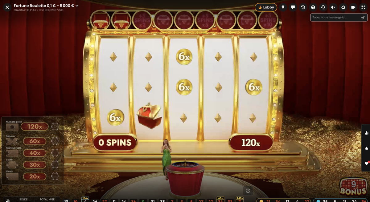 Spins Bonus sur Fortune Roulette 