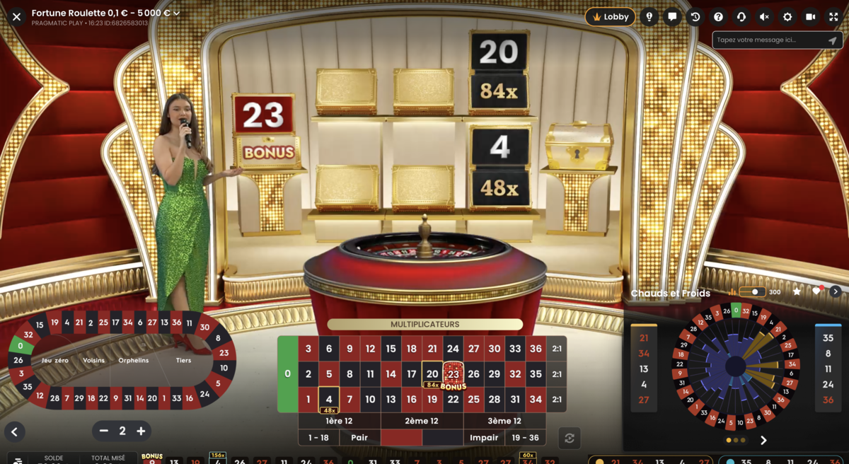 Jeu Bonus sur Fortune Roulette